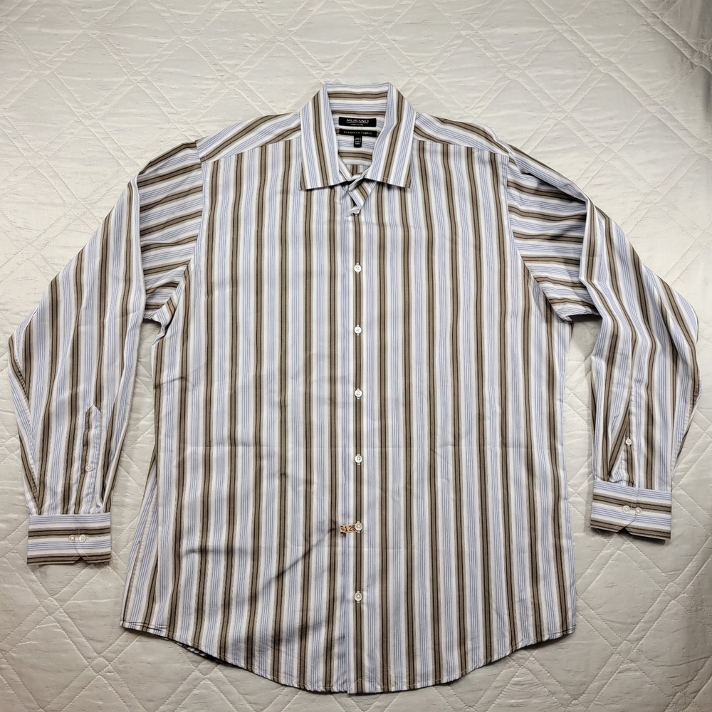 Murano Easy Care blue and green stripe long sleeve dress shirt size 2XLT